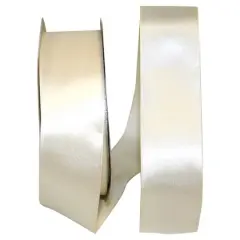 JAM Paper 1.5" x 50yd. Single Face Satin Ribbon Ivory