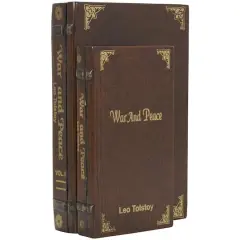 Brown War & Peace Storage Faux Book Box Set