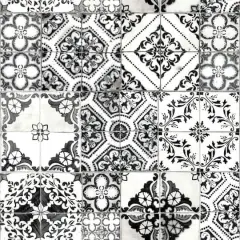 RoomMates Mediterranean Tile Peel & Stick Wallpaper Black
