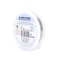 Beadalon&reg; 24 Gauge Round 316L Stainless Steel Wrapping Wire