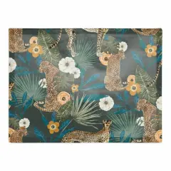 Tropical Cheetah Cotton Twill Placemat Green