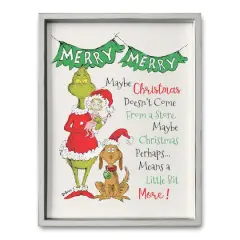 The Grinch Merry Merry 18" x 24" Dr. Seuss White Framed Print
