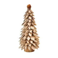Hello Honey&reg; 19" Natural Buri Leaf Loop Tree with Pod Decorative Tree Topper