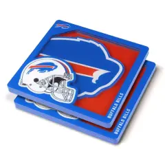 NFL 3D Logo Series Coaster Set Buffalo Bills