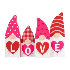 Glitzhome&reg; 11" Valentine's Love Wooden Gnome Table Decor