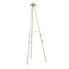 55.25" Gold Metal Large Foldable 2-Tier Display Easel with Scroll Finial