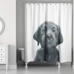 Black Lab Puppy 71" x 74" Shower Curtain