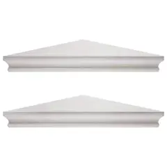 Beveled Floating Corner Shelves Set White