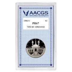 Proof 1984S Los Angeles Olympiad Commemorative Silver Dollar graded PR67