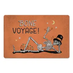 Bone Voyage Retro Skeleton Floor Mat