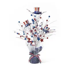 Glitzhome&reg; 20" Patriotic Americana Top Hat Table Tree