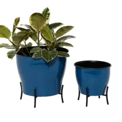 Blue Metal Farmhouse Planter Set 9" & 12"