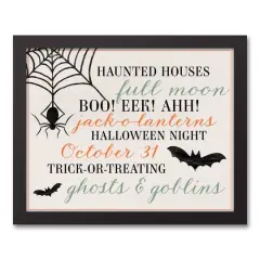 Halloween Things Black Framed Canvas Wall Art