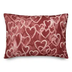 Painterly Hearts 20" x 14" Indoor / Outdoor Pillow