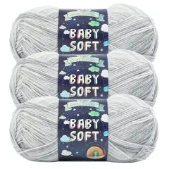 3 Pack Lion Brand&reg; Baby Soft&reg; Variegates Yarn Grey Print