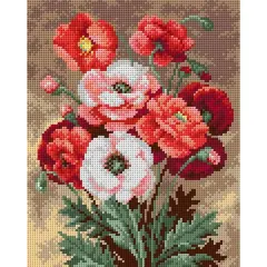 Orchidea Gobelin Canvas For Halfstitch Without Yarn Bouquet Of Poppies 