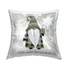 Stupell Industries Gnome for Christmas Cozy Snowflake Throw Pillow
