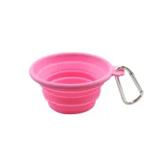 FFD PET 13oz. Silicone Pet Travel Bowl Pink