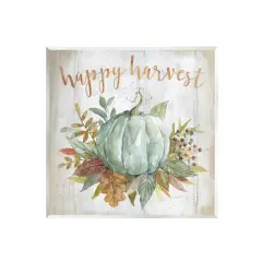 Stupell Industries Happy Harvest Seasonal Pumpkin Wall Plaque Art