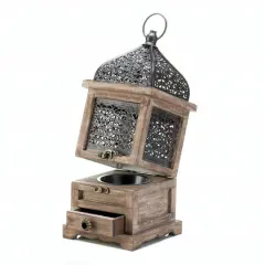 14'' Flip-Top Wooden Lantern