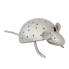 Hello Honey Aluminum Vintage Reproduction Mouse Toothpick Holder, Nickel Finish