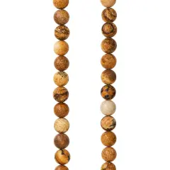 Natural & Brown Picture Jasper Round Beads, 6mm by Bead Landing&trade;