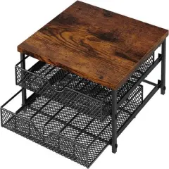 Black 2-Tier 72 Pods Drawer Coffee Organizer for K Cup