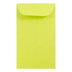 JAM Paper #5.5 Coin Colored Business Envelopes, 50ct. Ultra Lime Green