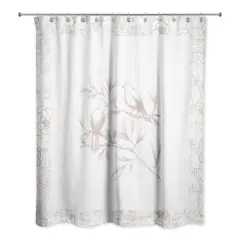 Floral Bird Perch Shower Curtain