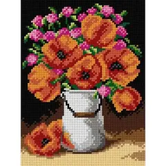Orchidea Poppies Gobelin Canvas For Halfstitch Without Yarn