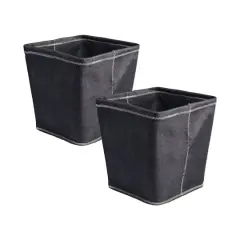 DII&reg; 13" Zig Zag Stitch Trapezoid Fabric Bins, 2ct. Black