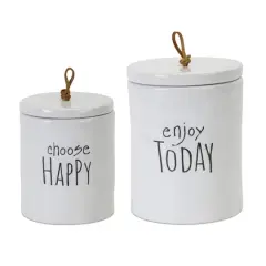 Happy Sentiments Stoneware Canister Set