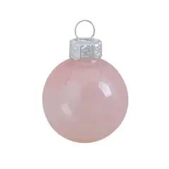 Whitehurst 40 Pack 1.25" Transparent Glass Ball Ornaments Pale Pink