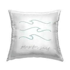 Stupell Industries Pray for Surf Nautical Beach Phrase Tranquil Waves Throw Pillow 18" x 18"