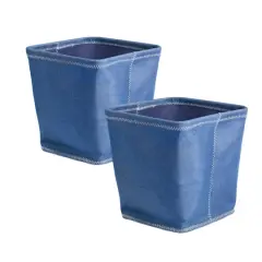 DII&reg; 11" Zig Zag Stitch Trapezoid Fabric Bins, 2ct. Blue