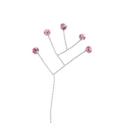 JAM Paper Rinestone Quintet, 12ct. Light Pink with Silver Stem