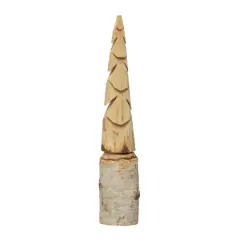 Hello Honey&reg; 14" Hand-Carved Birch Wood Tree with Wood Base