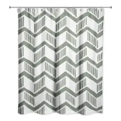Chevron Shower Curtain Sage
