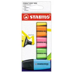 STABILO&reg; BOSS&reg; 5 Color Mini Highlighter Wallet Set