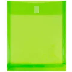 JAM Paper VELCRO&reg; Closure 9.75" x 11.75" Expandable Open End Envelopes, 12ct. Lime Green