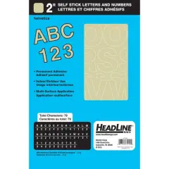 Headline Sign&reg; Gold Helvetica Letters & Numbers Vinyl Stickers, 2''