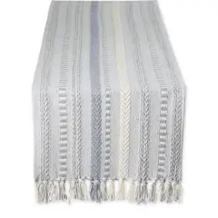 DII&reg; 108" Braided Stripe Table Runner Cool Gray