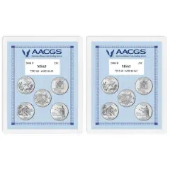 2008P & 2008D Statehood Quarters Graded MS63 Brilliant Uncirculated 