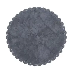 Hello Honey&reg; Cotton Tufted Rug with Crocheted and Scalloped Trim, Grey