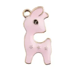 John Bead Sweet & Petite Deer Charms, 8ct. Pink