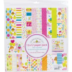Doodlebug Design Inc.&trade; Petite Prints Hey Cupcake 12" x 12" Cardstock, 12 Sheets