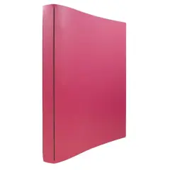 JAM Paper 0.75" Italian Leather 3-Ring Binder Fuchsia Pink