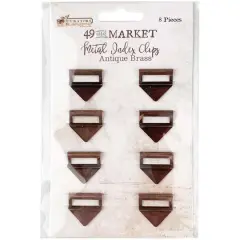 49 And Market Curators Antique Brass Metal Index Clips, 8ct.