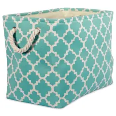 DII&reg; Medium Rectangle Polyester Lattice Bin Aqua