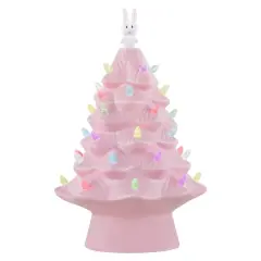 Mr. Cottontail Pink 13" Ceramic Easter Bunny Tree